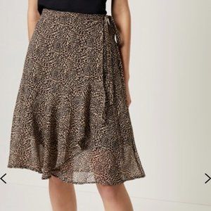 french connection midi cheetah wrap skirt